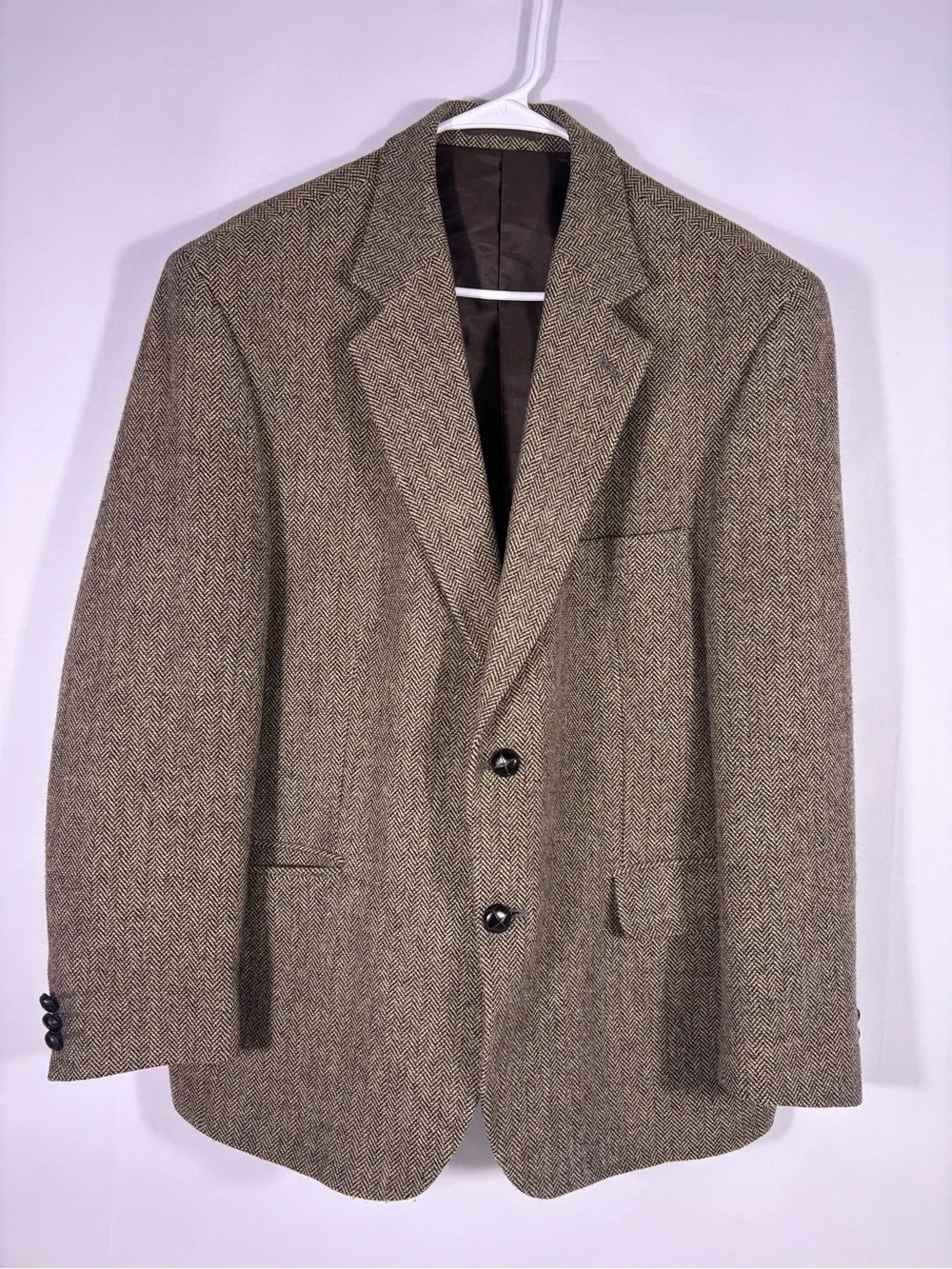 Triona Design Donegal Tweed Blazer 100% Wool Ireland Herringbone Size 44S